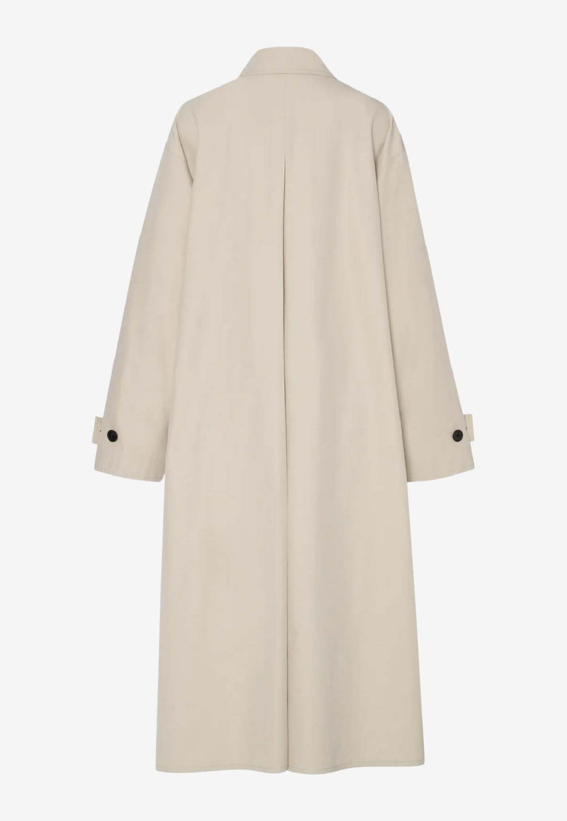 The Row Lolana Silk-Blend Rain Coat Beige  10490W4282POR_PORCELAIN_30005182