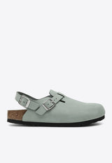 Birkenstock Tokio Buckled Leather Clogs Green 1029429SUE/Q_BIRKE-PS