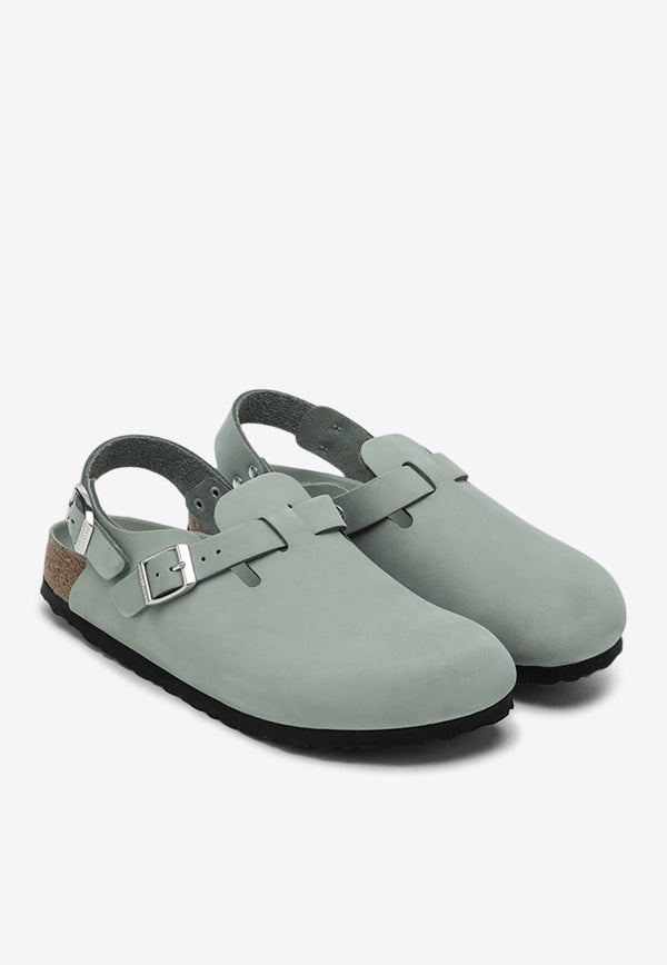 Birkenstock Tokio Buckled Leather Clogs Green 1029429SUE/Q_BIRKE-PS