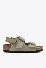 Birkenstock Kids Boys Milano Suede Sandals Taupe 1029471BSUE/S_BIRKE-TA