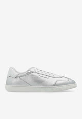 Ferragamo Athena Laminated Leather Sneakers Silver 030703 ATHENA 784924-SILVER ARGENTO