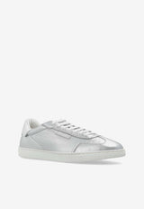 Ferragamo Athena Laminated Leather Sneakers Silver 030703 ATHENA 784924-SILVER ARGENTO