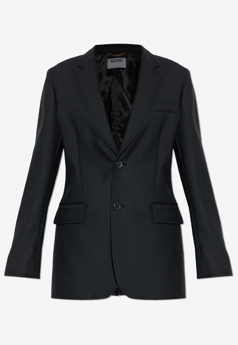 Moschino Single-Breasted Paneled Blazer Black 252E A0515 5538-1555
