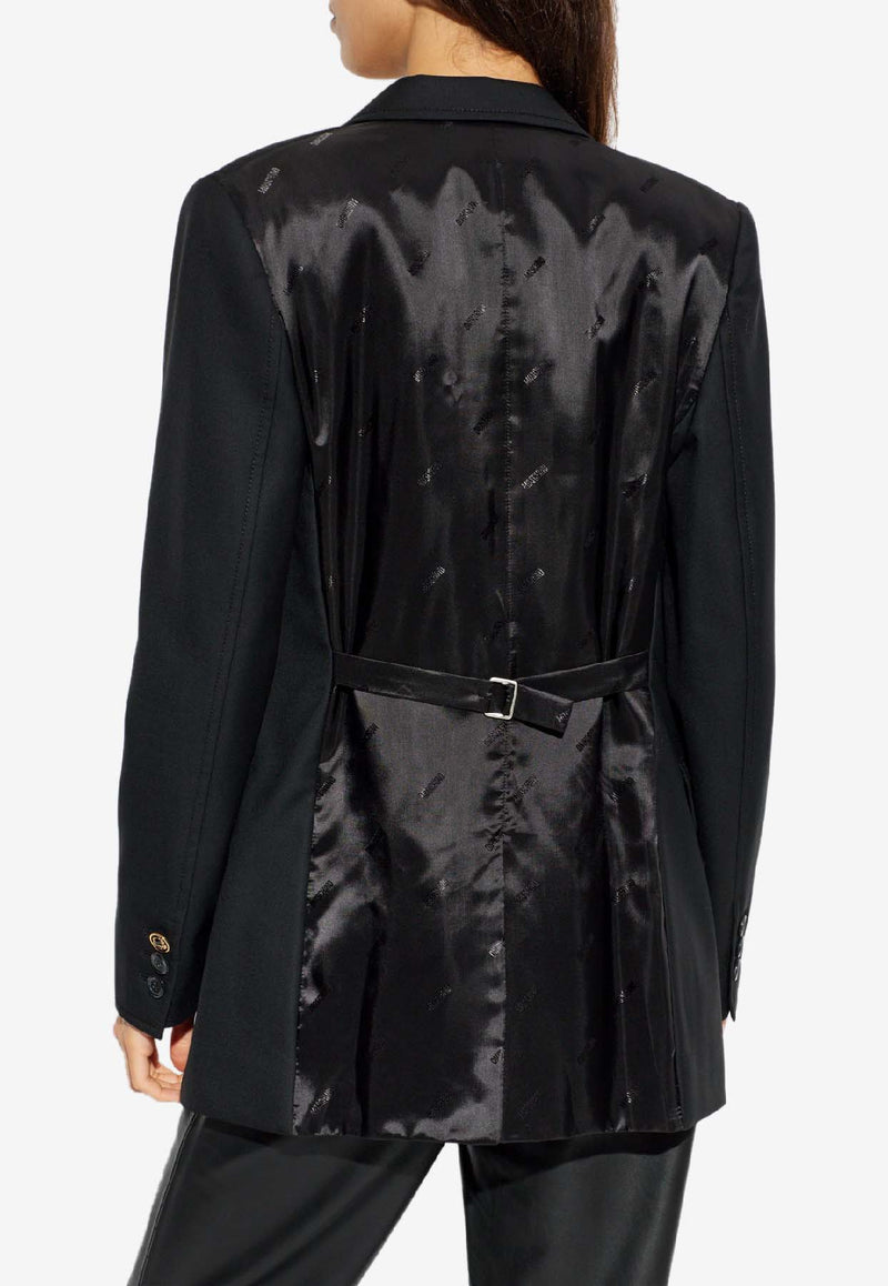 Moschino Single-Breasted Paneled Blazer Black 252E A0515 5538-1555