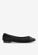 Tory Burch Cap-Toe Tweed Ballet Flats Black 177191 0-400
