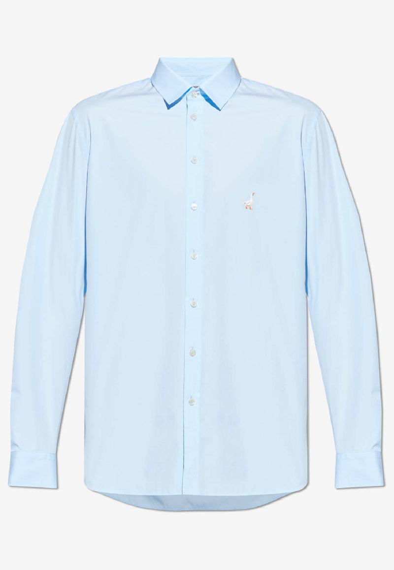 Moschino Embroidered Goose Shirt Light Blue 252ZZ J0223 5235-1293