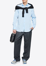 Moschino Embroidered Goose Shirt Light Blue 252ZZ J0223 5235-1293