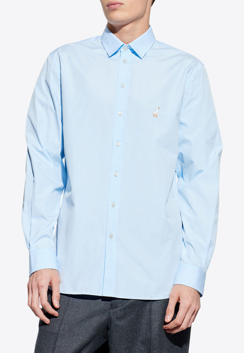 Moschino Embroidered Goose Shirt Light Blue 252ZZ J0223 5235-1293