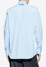 Moschino Embroidered Goose Shirt Light Blue 252ZZ J0223 5235-1293