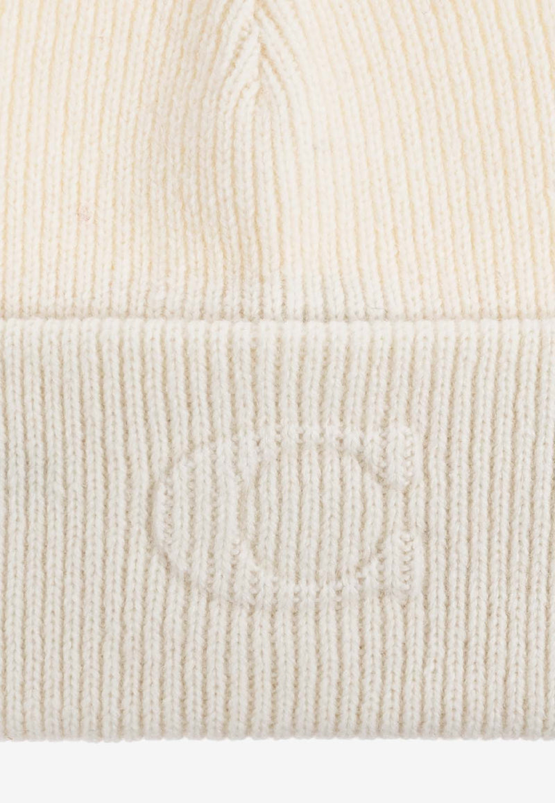 Coach Embossed Logo Wool Beanie Cream 29CCL44 0-CHK