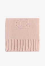 Coach Embossed Logo Wool-Blend Scarf Pink 29CCL86 0-PCH