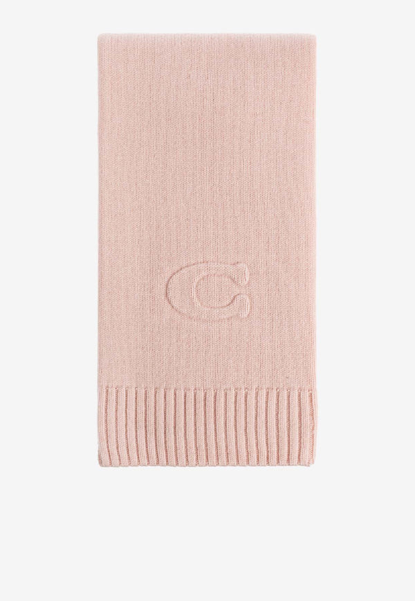 Coach Embossed Logo Wool-Blend Scarf Pink 29CCL86 0-PCH