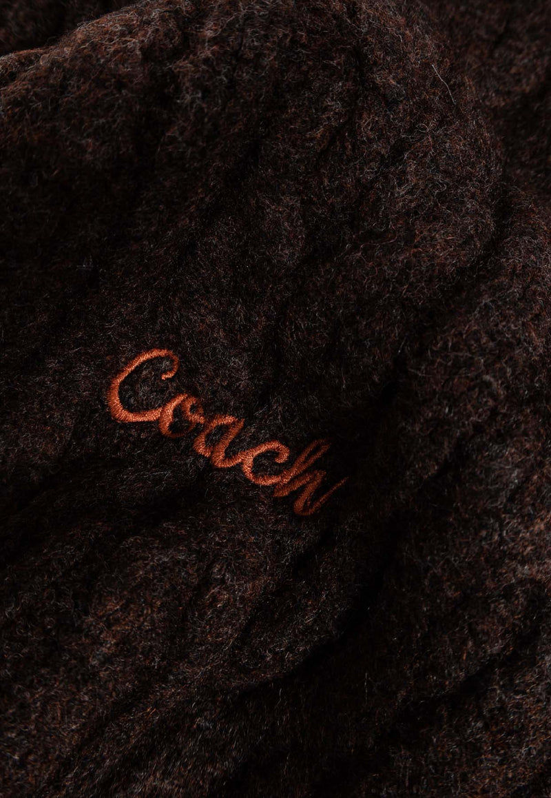 Coach Embroidered Logo Wool-Blend Scarf Brown 29CCL89 0-MPL