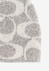 Coach Monogram Wool-Blend Beanie Gray 29CCT78 0-C2J