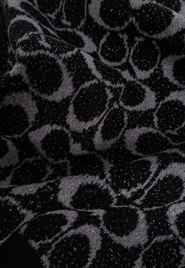 Coach Monogram Wool-Blend Scarf Black 29COWC540468 0-001