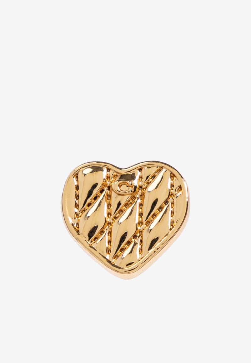 Coach Quilted Heart Stud Earrings Gold 37527586 GLD-710