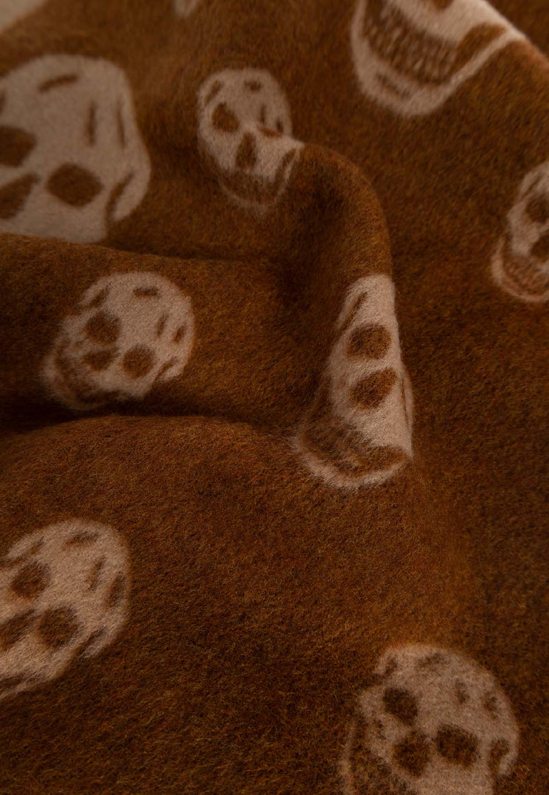 Alexander McQueen Double Face Skull Scarf Brown 835379 4890Q-2779