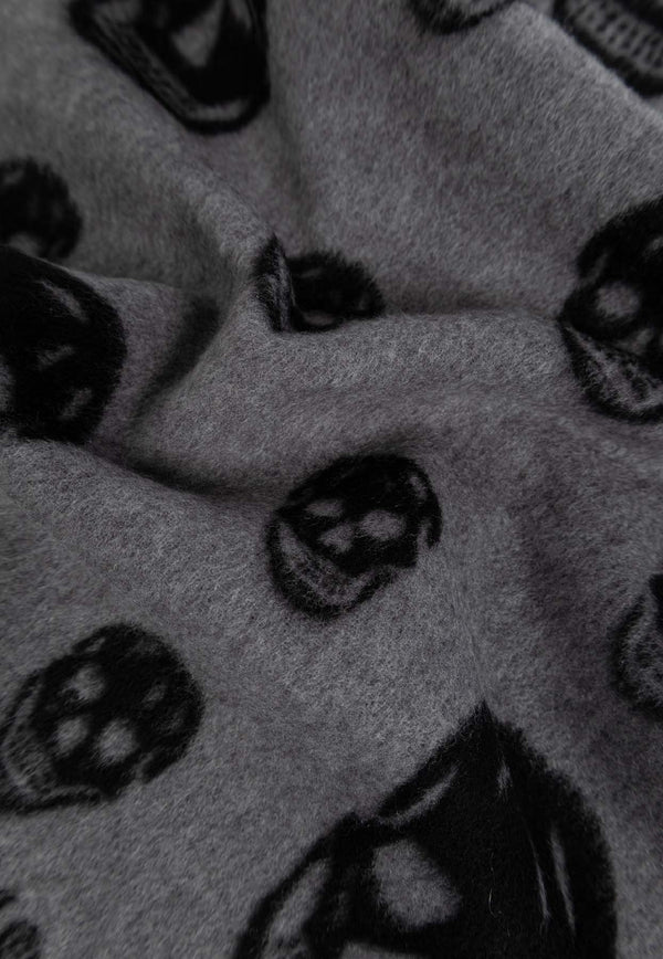 Alexander McQueen Double Face Skull Scarf Gray 835379 4890Q-1260