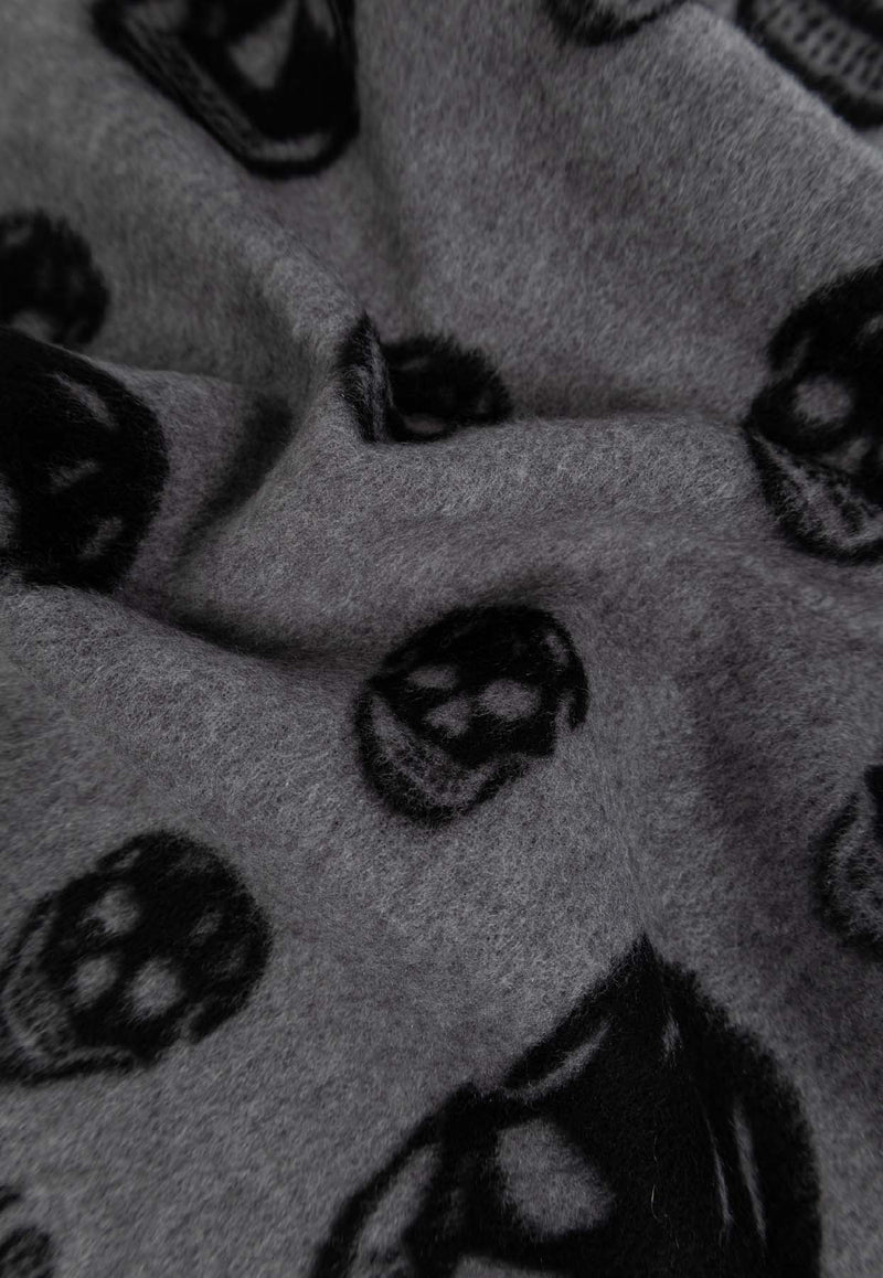Alexander McQueen Double Face Skull Scarf Gray 835379 4890Q-1260
