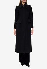 Alexander McQueen Wool and Cashmere Long Coat Black 847900 QKABR-1000