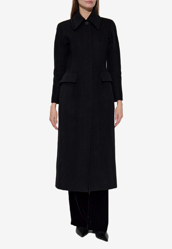 Alexander McQueen Wool and Cashmere Long Coat Black 847900 QKABR-1000