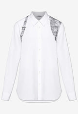 Alexander McQueen Lace Harness Long-Sleeved Shirt White 847291 QNAAX-9000