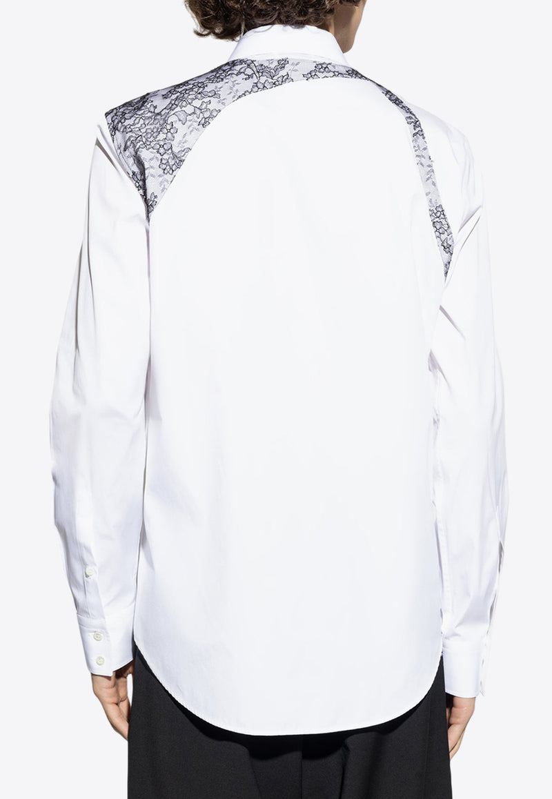 Alexander McQueen Lace Harness Long-Sleeved Shirt White 847291 QNAAX-9000