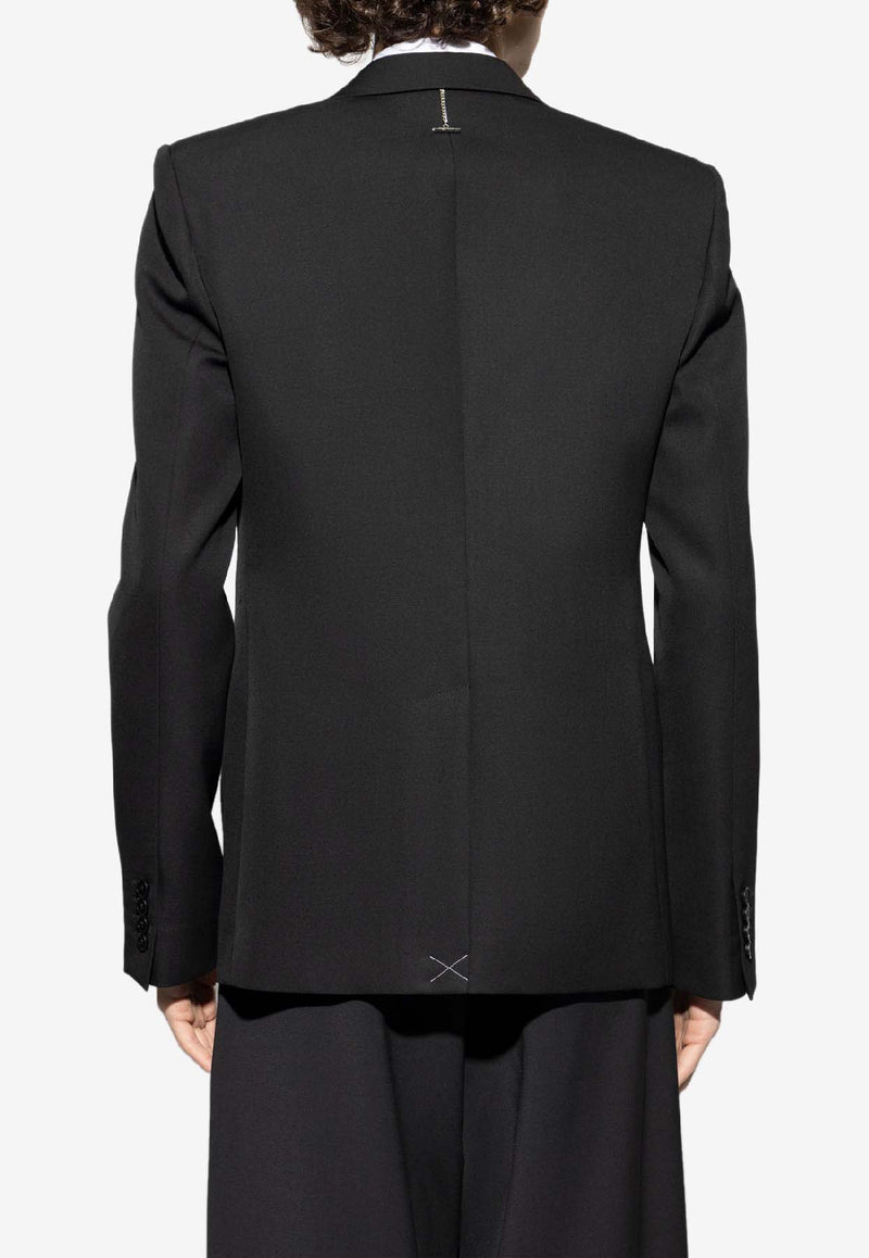 Alexander McQueen Wool Blazer with Crystal-Embellishments Black 847827 QVAAA-1000
