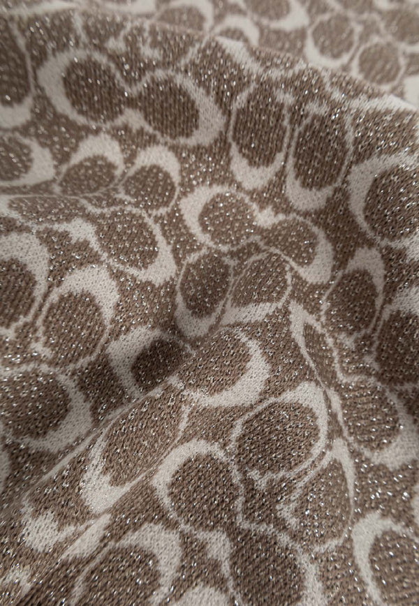 Coach Monogram Wool-Blend Scarf Beige 29COWC540468 0-015