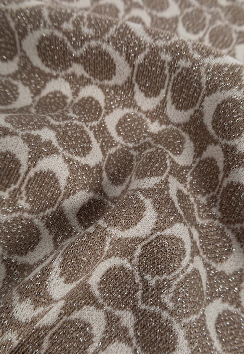 Coach Monogram Wool-Blend Scarf Beige 29COWC540468 0-015