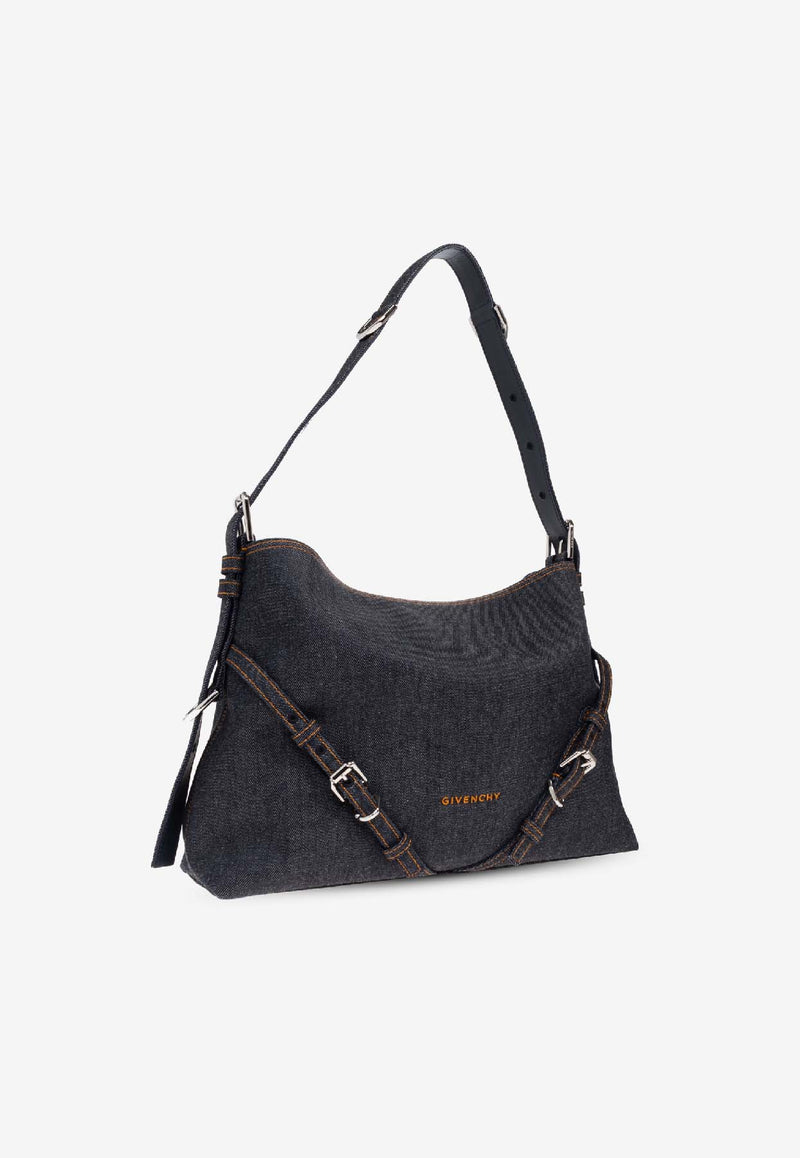 Givenchy Medium Voyou Denim Shoulder Bag Navy BB513 1B2AH-415