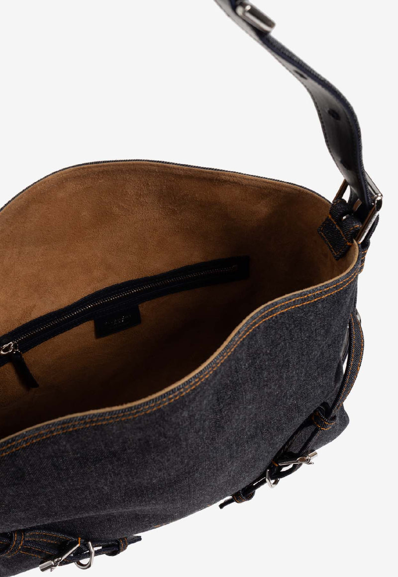 Givenchy Medium Voyou Denim Shoulder Bag Navy BB513 1B2AH-415