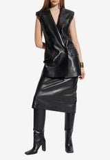 Givenchy Double-Breasted Leather Vest Black BW30M D604J-001