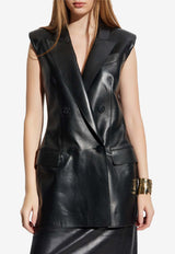 Givenchy Double-Breasted Leather Vest Black BW30M D604J-001