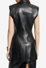 Givenchy Double-Breasted Leather Vest Black BW30M D604J-001