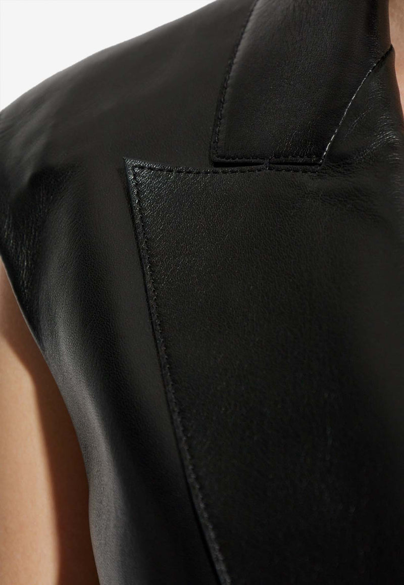 Givenchy Double-Breasted Leather Vest Black BW30M D604J-001