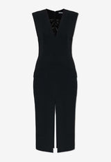 Givenchy Wool-Blend Sleeveless Midi Dress Black BW22L H167R-001