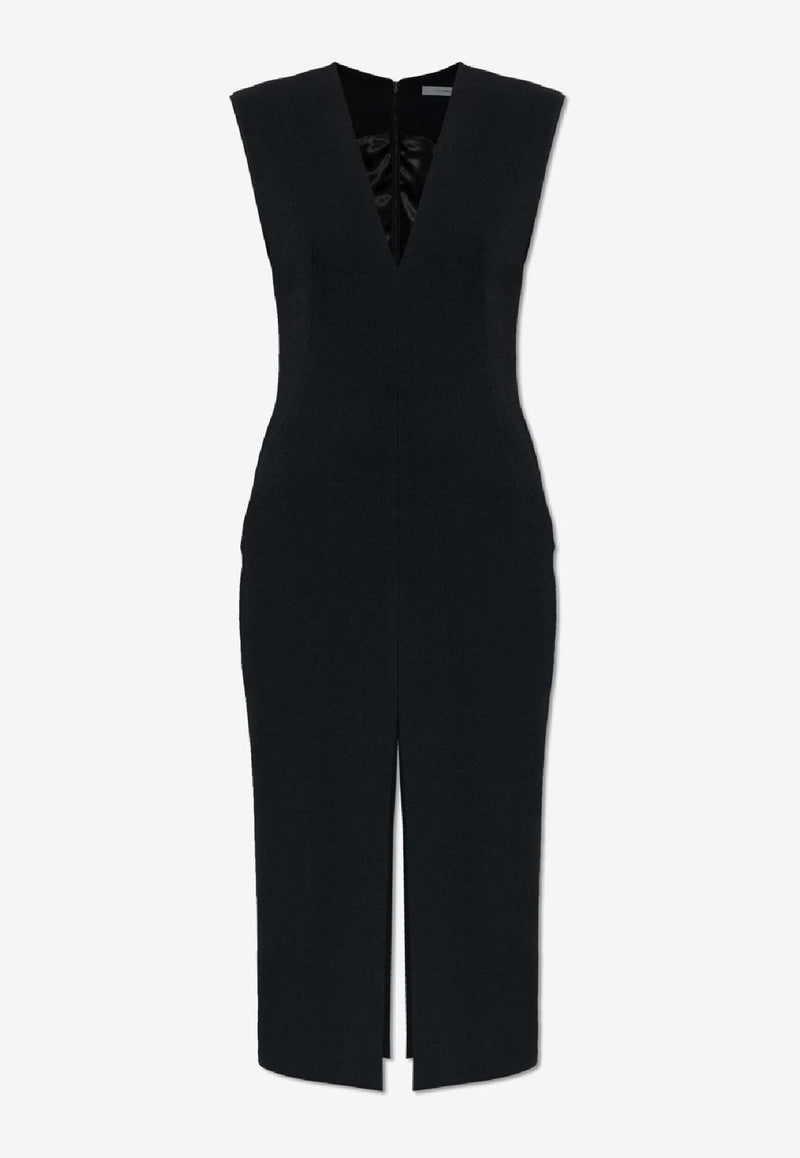 Givenchy Wool-Blend Sleeveless Midi Dress Black BW22L H167R-001