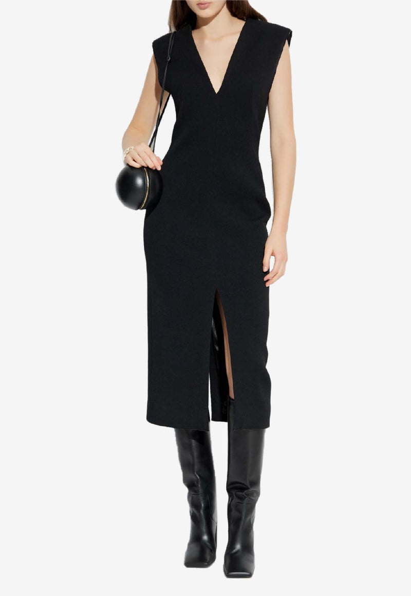 Givenchy Wool-Blend Sleeveless Midi Dress Black BW22L H167R-001