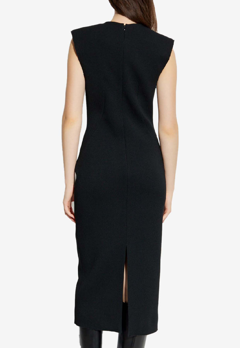 Givenchy Wool-Blend Sleeveless Midi Dress Black BW22L H167R-001