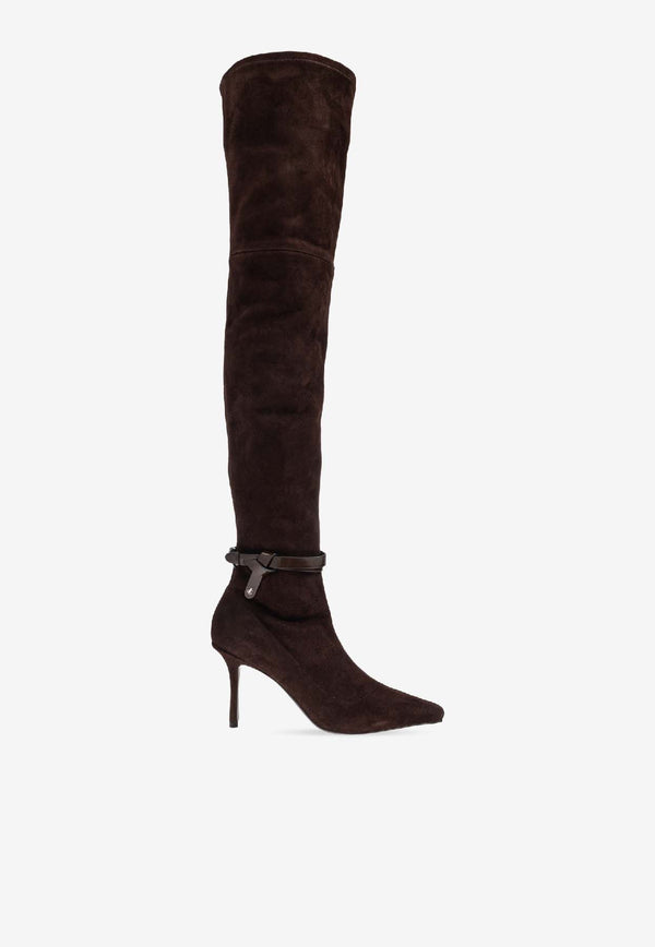 Jimmy Choo Camie 85 Over-the-Knee Suede Boots Brown CAMIE OTK 85 TVN-CHOCOLATE CHOCOLATE