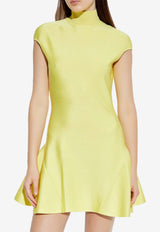 Givenchy Turtleneck Flared Mini Dress Yellow BW22N 04ZSL-725