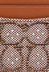 Coach Jacquard Cardholder with Crystals Brown CCD08 0-LHBAR