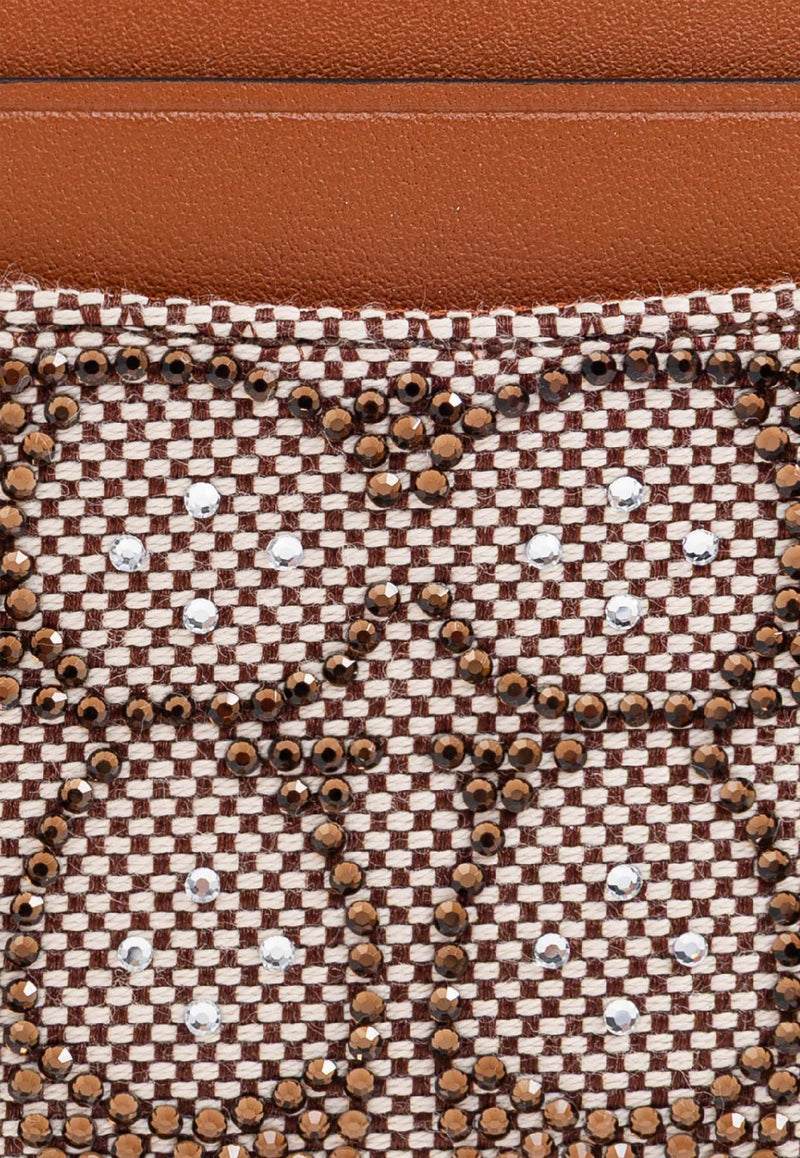 Coach Jacquard Cardholder with Crystals Brown CCD08 0-LHBAR