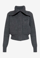 Givenchy Knitted Wool Cardigan Gray BWK00 K4ZSM-033