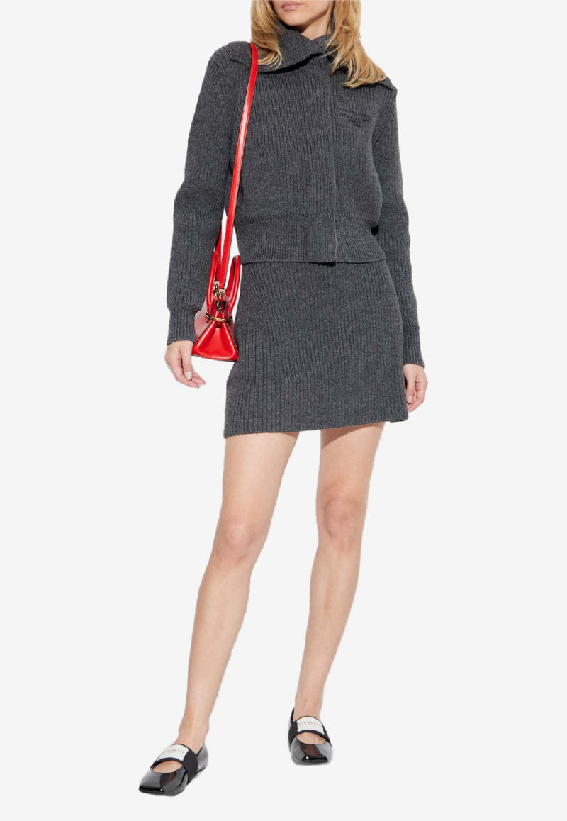 Givenchy Knitted Wool Cardigan Gray BWK00 K4ZSM-033