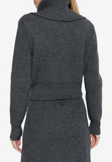 Givenchy Knitted Wool Cardigan Gray BWK00 K4ZSM-033
