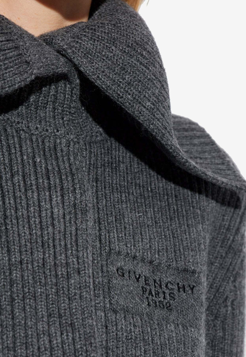 Givenchy Knitted Wool Cardigan Gray BWK00 K4ZSM-033