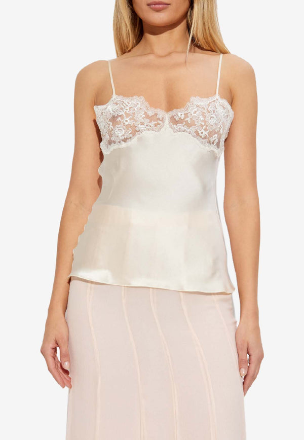 Chloé Silk Lace Cami Top Cream CH25WHT20 008-112