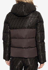 Fendi FF Jacquard Paneled Down Jacket Brown FAN226 AT91-F1T6H